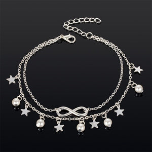 Double layer Beads Anklet