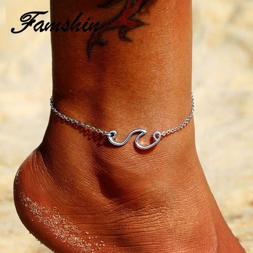 Vintage Beach Sea Waves Anklet