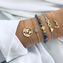 Load image into Gallery viewer, Vintage Stone Leather Chain Bracelet