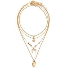 Load image into Gallery viewer, Gold Sliver Color Long Moon Pendant