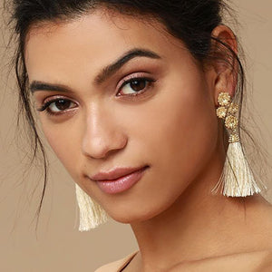 Gold Color Crystal Drop Earrings