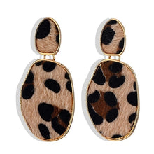 Load image into Gallery viewer, Leopard Print Long Dangle Earrings