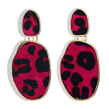 Load image into Gallery viewer, Leopard Print Long Dangle Earrings