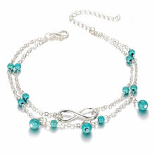 Load image into Gallery viewer, Blue Stone Beads Anklet Women