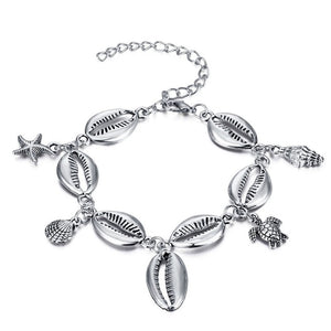 Silver Color Turtle Shell Anklets